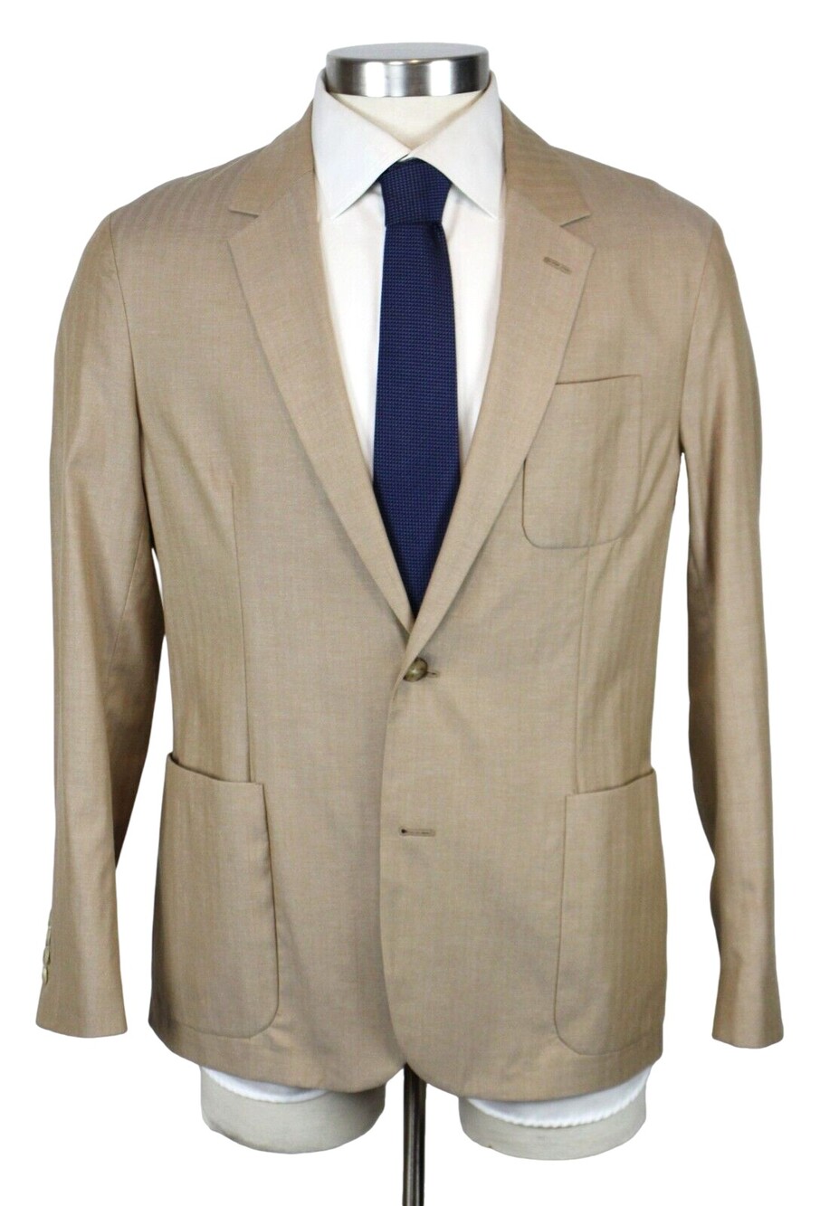 Paul Smith Patch Jacket 44 R (54 EU) Mens Beige Cotton Silk Blazer New